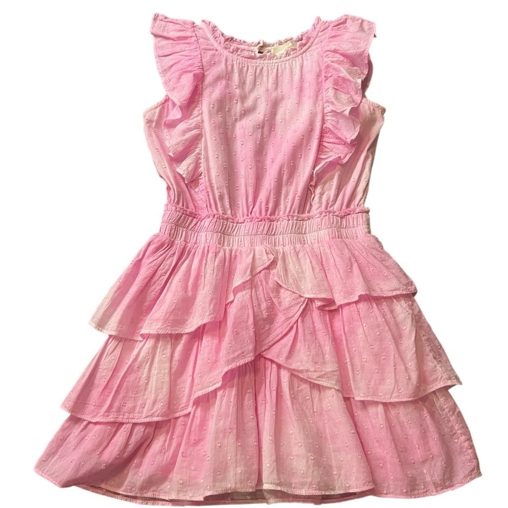 LoveShackFancy Pink Layered Ruffle Decker Dress Size 8-8Y
